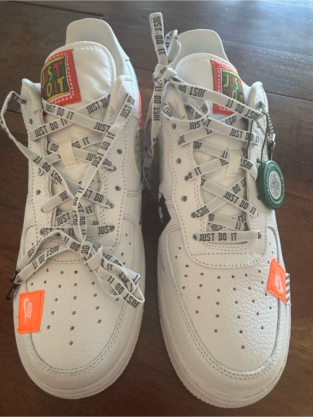 NIKE AIR FORCE 1' 07 PRM JDI Size 11 White  AR7719 100 Just Do It